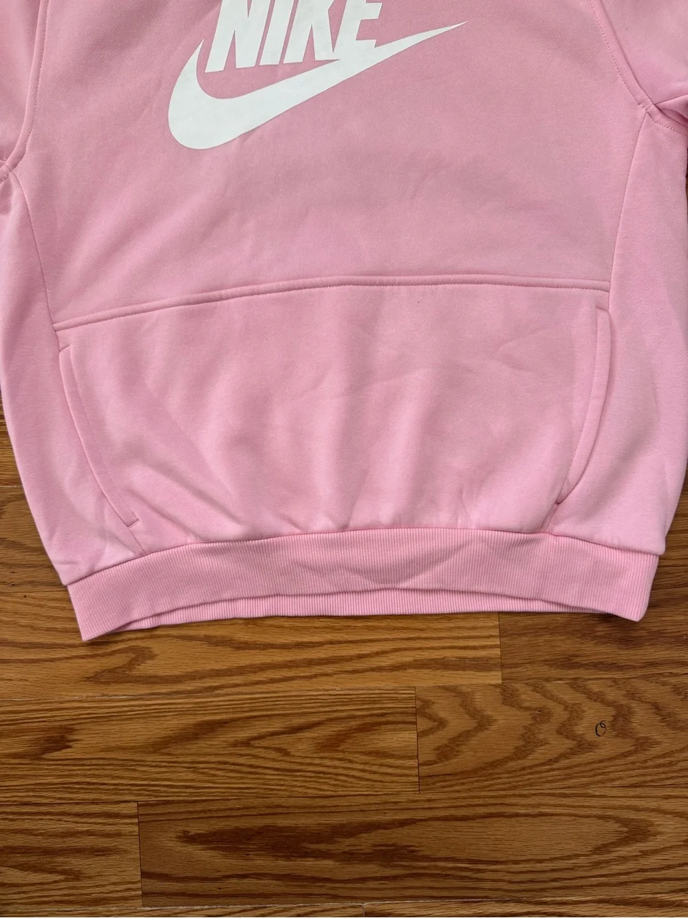 Girls Nike Light Pink Hoodie with White Logo Size XL